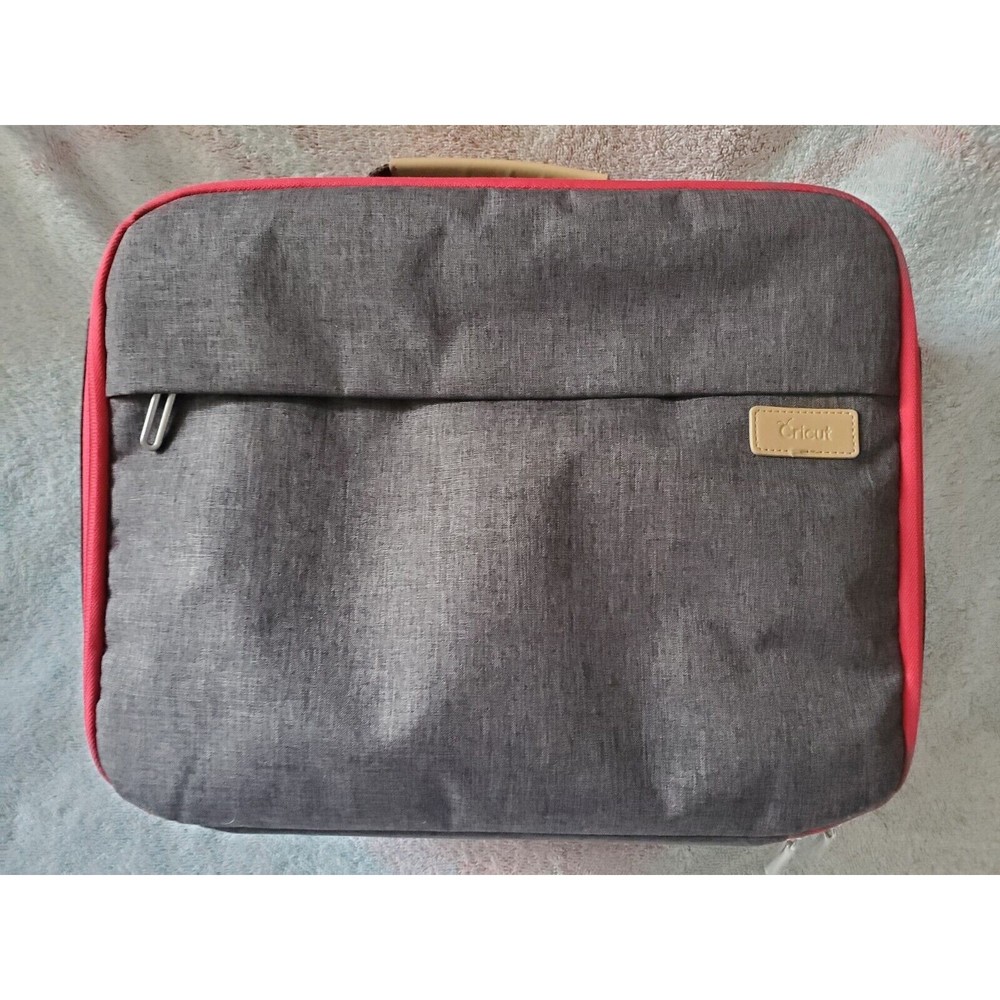 Cricut Box Easy Press Gray Padded Carry Travel Case 15"x10" Flaws READ